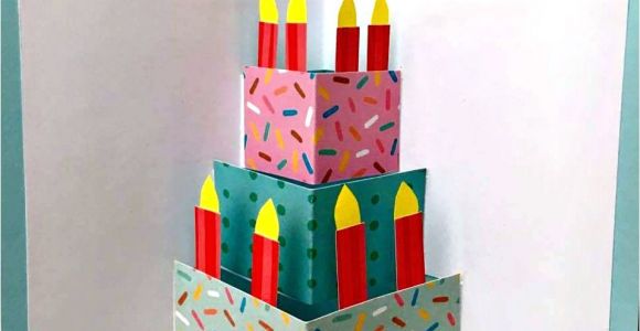 Card Pop Up Birthday Cake Easy Pop Up Birthday Card Diy with Images Kartki