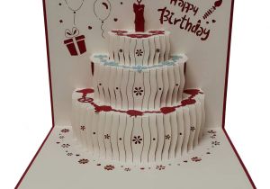 Card Pop Up Birthday Cake Elson Happy Birthday Cake Pop Up Card Greeting Card 3d Cards Birthday Card Birthday Pop Up Card Birthday Greeting Card Red