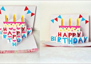Card Pop Up Birthday Cake Handmade Birthday Greeting Card Diy Birthday Pop Up Card