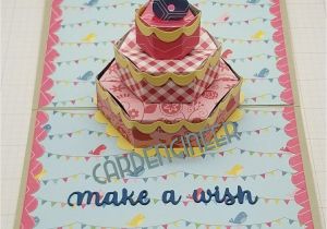 Card Pop Up Birthday Cake Karen Burniston Cake Pop Up Birthday Cards Diy Birthday