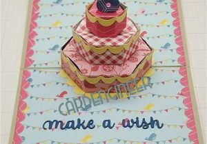 Card Pop Up Happy Birthday Karen Burniston Cake Pop Up Birthday Cards Diy Birthday