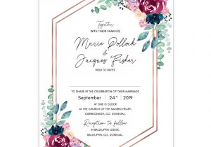 Card Sample for Marriage Invitation Beautiful Botanical Wedding Invitation Sample