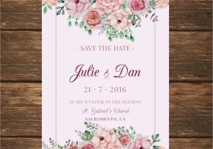 Card Sample for Marriage Invitation Floral Wedding Card Invitation