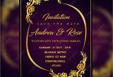 Card Sample for Marriage Invitation Purple Wedding Invitation Card Template Psd File with