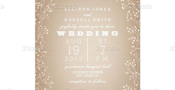 Card Stock for Wedding Invitations Baby S Breath Border Cardstock Inspired Invitation Zazzle