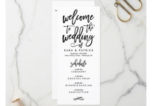 Card Stock for Wedding Programs Chic Hand Lettered Wedding Schedule and Program Zazzle Com