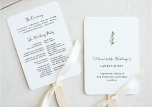 Card Stock for Wedding Programs Greenery Wedding Program Fan Template Printable Wedding Fan
