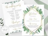 Card Stock for Wedding Programs Wedding Ceremony Program Printable Greenery In 2020 with