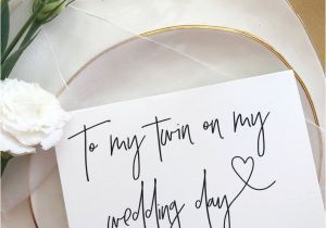 Card to Bride On Wedding Day to My Twin In My Wedding Day Card Twin Brother Gift