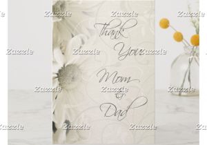 Card to Daughter On Wedding Day White Floral Parents Wedding Day Thank You Card Zazzle Com