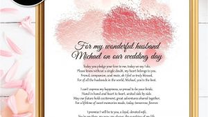 Card to My Husband On Our Wedding Day Bride to Groom Gifts Wedding Day Poem Husband Wedding