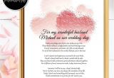 Card to Wife On Wedding Day Bride to Groom Gifts Wedding Day Poem Husband Wedding
