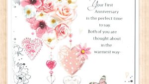 Card Verses for First Wedding Anniversary Details About First 1st Wedding Anniversary Card with