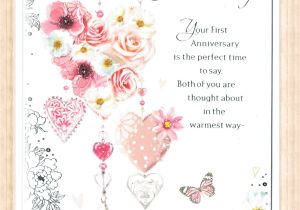 Card Verses for Wedding Anniversary Details About First 1st Wedding Anniversary Card with