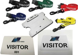 Card with Professional Details Worn On A Lanyard Details About Visitor Neck Strap Lanyard and Holder with Custom Printed Plastic Id Card Badge