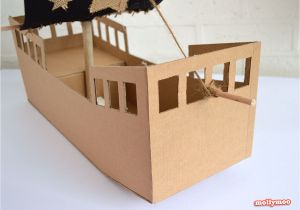 Cardboard Pirate Ship Template Mollymoocrafts Diy Cardboard Pirate Ship Craft Tutorial