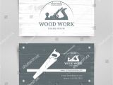 Carpenter Business Card Template Woodwork Vintage Style Business Card Design Stock Vector