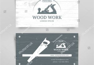 Carpenter Business Card Template Woodwork Vintage Style Business Card Design Stock Vector