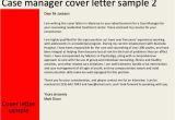 Case Manager Cover Letter Template Case Manager Cover Letter