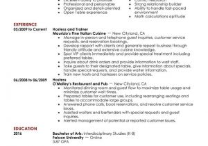 Casino Host Resume Sample Host Hostess Resume Examples Free to Try today