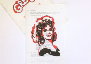 Cast Of the Christmas Card Grease Cast Sandy Print Only On Vintage Grease Movie Script