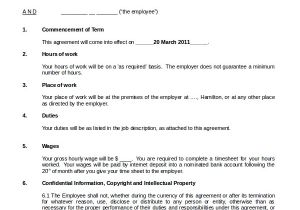 Casual Employee Contract Template Sample Casual Employment Agreement 8 Documents In Pdf Word