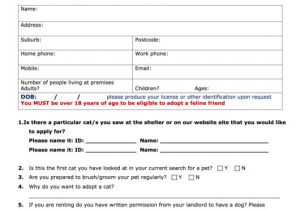 Cat Adoption Contract Template top 44 Pet Adoption form Templates Free to Download In Pdf