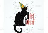 Cat Singing Happy Birthday Card Le Chat Noir Happy Birthday Invitation Zazzle Com
