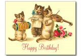 Cat Singing Happy Birthday Card Vintage Funny Cats Singing Happy Birthday Postcard Zazzle Com