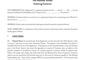 Catering Calendar Template Catering Contract Template 6 Free Templates In Pdf Word