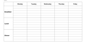 Catering Calendar Template Weekly Catering Menu