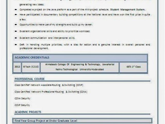 ccna fresher resume format free download