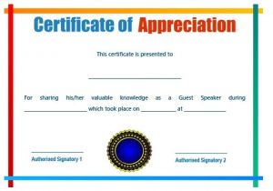 Certificate Of Appreciation for Speakers Template 50 Professional Free Certificate Of Appreciation