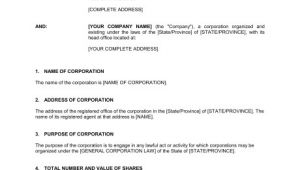 Certificate Of Incorporation Template Word Certificate Of Incorporation Template Sample form