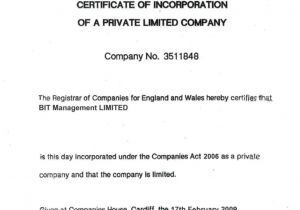 Certificate Of Incorporation Template Word Sample Certificate Incorporation Image Collections
