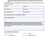 Certificate Of Insurance Request form Template 41 Sample Certificate forms