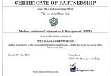 Certificate Of Partnership Template the Management Edge Group Australia the Miim islamabad