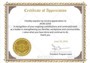 Certificates Of Appreciation Templates 24 Sample Certificate Of Appreciation Temaplates to