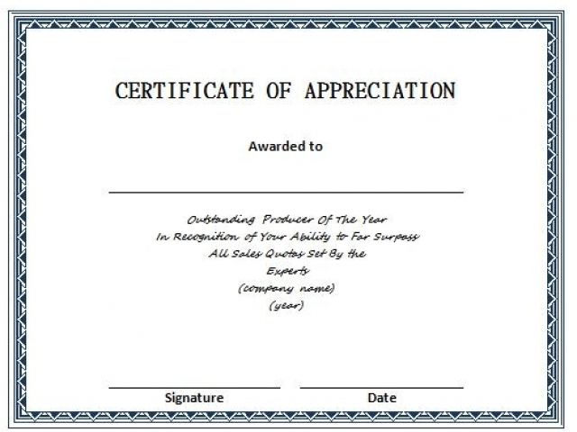 Certificates Of Appreciation Templates 30 Free Certificate Of 