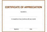 Certificates Of Appreciation Templates Certificate Of Appreciation