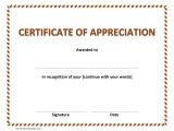 Certificates Of Appreciation Templates Certificate Of Appreciation