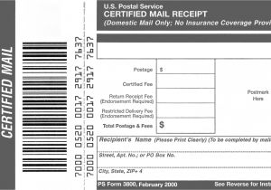 Certified Mail Receipt Template Domestic Mail Manual S912 Certified Mail