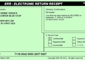Certified Mail Receipt Template Irs Delivers Document Delivery Regulations Wang solutions
