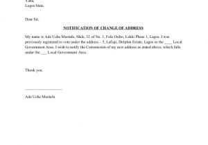 Change Of Address Email Notification Template Template Change Of Address Notification Inec