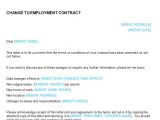 Change Of Contract Letter Template Employment Contract Notification Of Change Letter