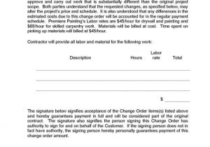 Change order Proposal Template Change order Professional Commercial Residential