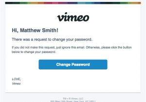 Change Password Email Template Password Reset Email From Vimeo Really Good Emails