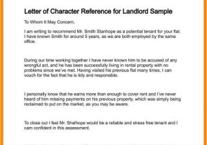 Character Reference Template for Renting Example Of Character Reference Letter for Tenant