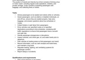 Charter Bus Contract Template Bus Driver Transit and Intercity Job Description
