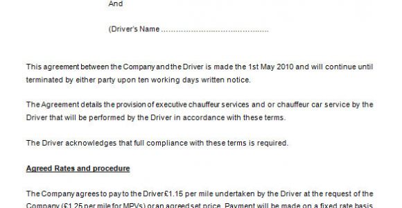 Chauffeur Contract Template 18 Job Contract Templates Word Pages Docs Free